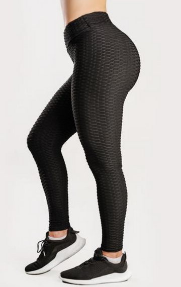 Solid Textured Sports Leggings